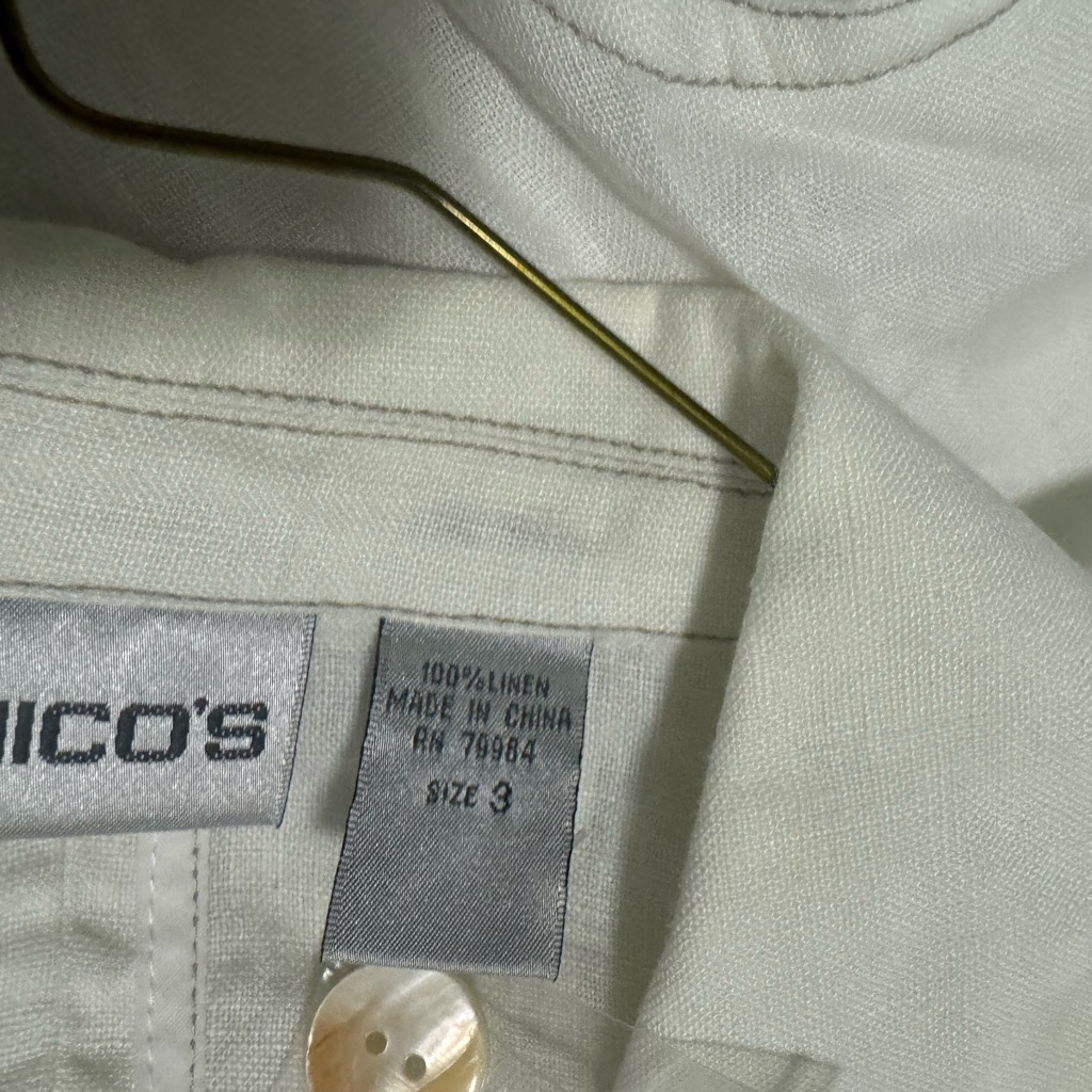 Chico's Linen Shirt In Cream